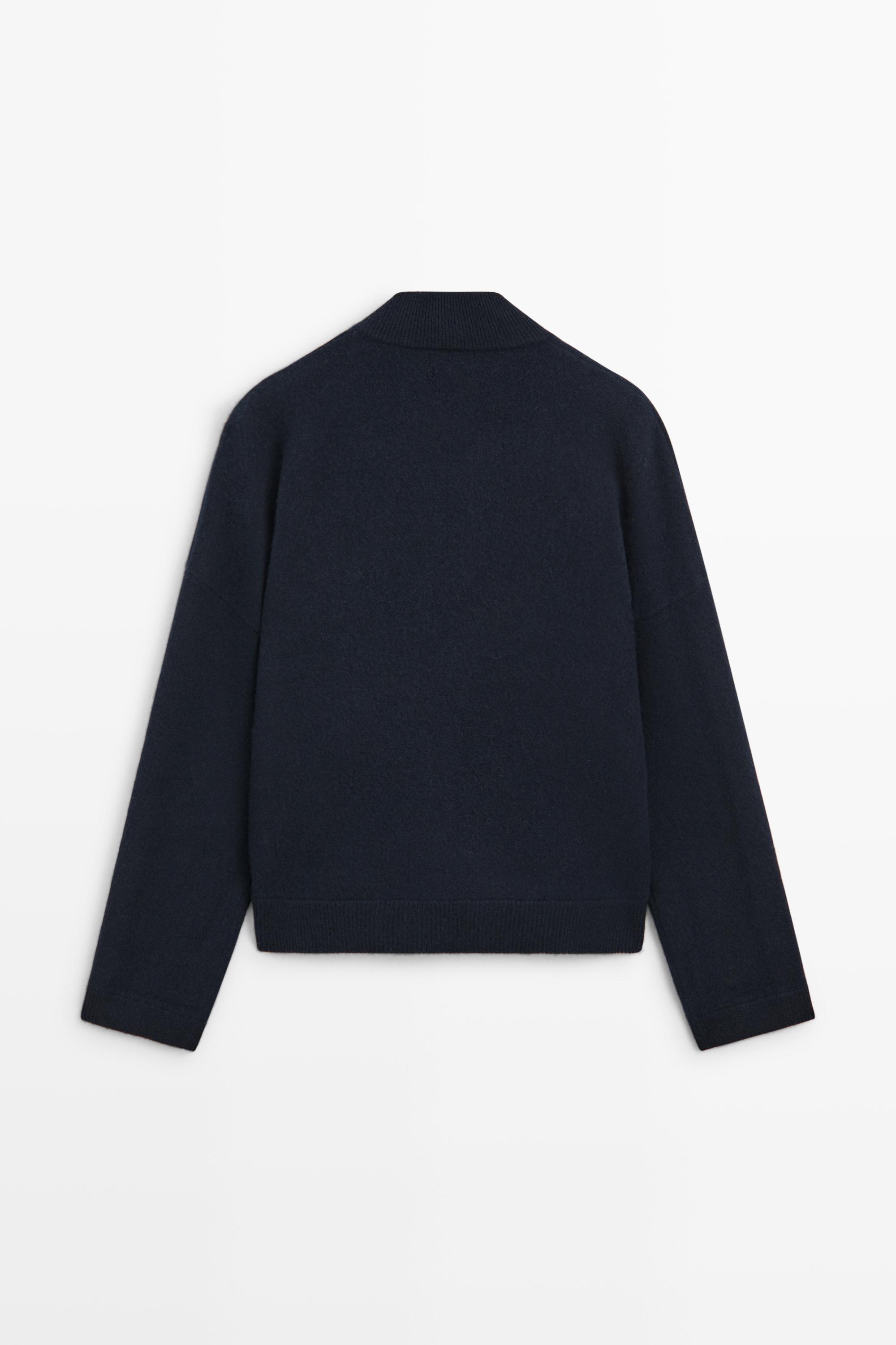 100% wool bomber jacket with pockets